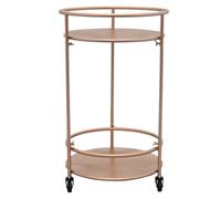 Chariot de Bar Desserte Cocktails Boissons Table Année 30 Art Déco Or Rose Roues Pivotantes Rangement, Boissons, Rétro, Meuble