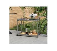 Vidaxl Chariot De Bar Gris 100x45x83 Cm Résine Tressée Gris