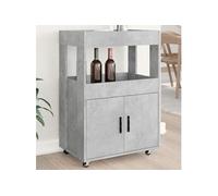 Chariot de bar gris béton 60x39,5x89 cm bois d ingénierie