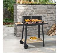 Chariot de barbecue au charbon de bois Ari 78 x 86 x 30 cm noir naturel casa.pro