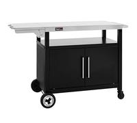 Chariot De Barbecue Avec Porte D'Armoire Royal Gourmet - Desserte Extérieure Pour Plancha Avec Dessus De Table En Acier Inox 85 X 50cm Et Table D'Appoint Pliable De 30 X 50cm, Pour Cuisine Et Jardin N