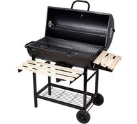 Chariot de barbecue, grill à charbon, sac de charbon sur roues, grill vertical anthracite, foyer de barbecue avec thermomètre intégré et système de ventilation, matériel de jardin
