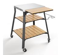 Chariot de barbecue portable universel - Table de barbecue en acier inoxydable avec fonctions multifonctionnelles