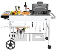 Chariot de barbecue pour Weber Q-Series et Ninja Woodfire - 128 x 64 x 78 cm