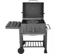 Chariot de barbecue Tavien - Barbecue au charbon de bois XXL - BBQ Smoker - Avec roues, poignée en acier inoxydable - Parfait pour terrasse, jardin & arrière-cour