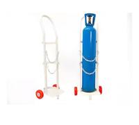 Chariot de bouteille de gaz léger en acier inoxydable avec roulettes, support de réservoir d'oxygène et chaîne de sécurité, chariot de soudage portable pour un transport et un rangement faciles