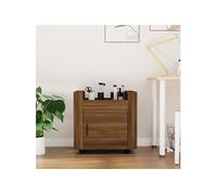vidaXL Chariot de bureau Chêne marron 60x45x60 cm Bois d'ingénierie