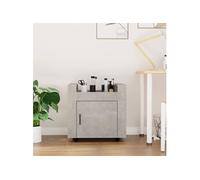 vidaXL Chariot de bureau Gris béton 60x45x60 cm Bois d'ingénierie