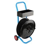 Chariot de cerclage industriel - Dérouleur de feuillard - Mobile - Pour feuillards en PET et en acier - Usage intensif - Châssis en acier