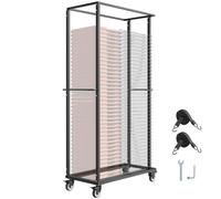 Chariot de Chaise Pliante-VEVOR-Charge 227 kg-Support Robuste pour 60 Chaises-Noir Mat