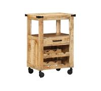 Chariot de cuisine 55x40x80 cm Bois massif manguier brut