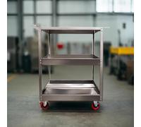 Chariot de cuisine à 3 couches en acier inoxydable, chariot utilitaire robuste, chariot de cuisine roulant mobile pour restaurant, restauration, nettoyage