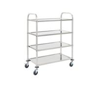 Chariot de cuisine à 4 niveaux 107x55x125 cm Acier inoxydable
