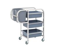 Chariot de cuisine avec récipients en plastique 82x43,5x93 cm