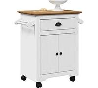 Chariot de cuisine BODO blanc et marron 72x45x80 cm Blanc G