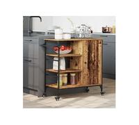 Chariot de cuisine Bois ancien 87,5x38,5x84,5 cm en bois d ingénierie