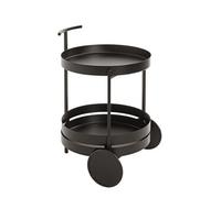 Chariot de cuisine, desserte en métal coloris noir - diamètre 42 x hauteur 62 cm