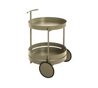 Chariot de cuisine, desserte en métal coloris vert - diamètre 42 x hauteur 62 cm