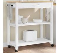 vidaXL Chariot de cuisine MONZA 84x40x90 cm bois massif de pin Bois G