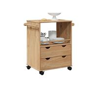 vidaXL Chariot de cuisine OTTA – Bois massif de pin 59×45×80 cm Marron à roulettes