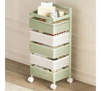 Chariot de cuisine roulant avec paniers coulissants, organiseur de rangement étroit pour garde-manger, salle de bain, pas de montage, 5 niveaux
