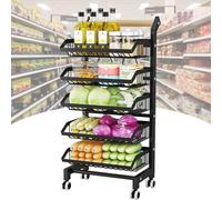 Chariot de cuisine roulant avec roulettes, étagère mobile à 4 niveaux pour le stockage des fruits et légumes, accès facile et organisation pour la maison et la vente au détail
