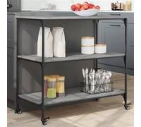 Chariot de cuisine sonoma gris 102x50x95 cm bois d ingénierie G