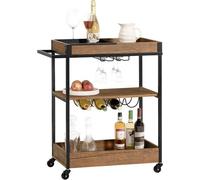 Chariot de cuisine - Table pliante - Porte-bouteilles