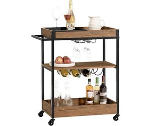 Chariot de cuisine - Table pliante - Porte-bouteilles