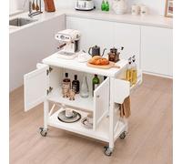 Chariot de cuisine - Trolley de cuisine - Établi mobile - Chariot de cuisine - Meuble de cuisine - Panneau de particules (MDF) avec surface résistante à l'eau