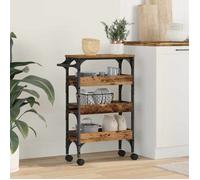 Chariot de cuisine - vidaXL - Desserte de cuisine - bois - bois ancien - 53 x 20 x 76 cm@ztd24p