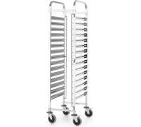 Chariot de débarrassage 15x, HENDI, gamme cuisine, GN 1/1, argent, 380 x 550 x (H) 1705 mm
