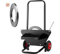 Chariot de déroulement pour feuillard de cerclage - Dérouleur de feuillard/chariot de cerclage pour bobines de feuillard en acier - Ø extérieur du mandrin 600 mm - Mobile avec roues en caoutchouc - Ch