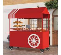 Chariot de distribution alimentaire mobile avec auvent et roues | Chariot de distribution alimentaire mobile avec auvent et roues verrouillables pour une vente en plein air pratique