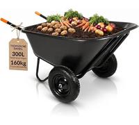 Chariot de jardin à deux roues, capacité de 300 litres
