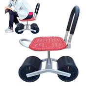 Chariot de Jardin avec Siège Hauteur Réglable Pivotant 360 Degrés Métal