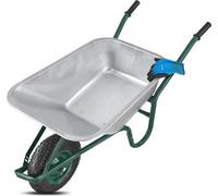 Chariot de jardin, capacité de 100 l, charge maximale de 210 kg, roues pneumatiques, structure galvanisée