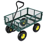 Chariot de jardin, capacité de charge de 400 kg, modèle convertible 2-en-1, vert