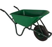 Chariot de jardin de 100 litres, capacité de charge de 250 kg, chariot de chantier, chariot en plastique avec axe métallique, cuve en plastique robuste, poignées ergonomiques