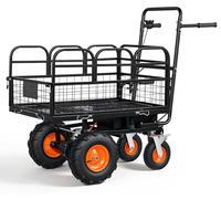 Chariot de jardin électrique - Brouette à batterie 36V 432Wh 500W - Capacité de charge de 300 kg - Fonction basculante à 90° - Frein - Structure en acier robuste pour le jardin et l'agriculture