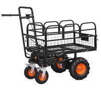 Chariot de jardin électrique SucceBuy, motorisation à batterie 36 V 432 Wh, brouette de 500 W avec fonction de basculement à 90° et frein, capacité de charge de 300 kg, chariot robuste en acier pour l