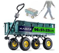 Chariot de jardin en filet KADAX avec bâche amovible, capacité de charge 300 kg, chariot de jardin en acier peint par poudrage
