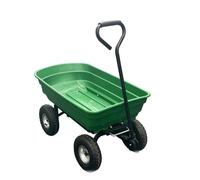 Chariot de Jardin Multifonction - Brouette Robuste à Double Roues et Pied de Stabilisation, en Plastique Durable et Acier