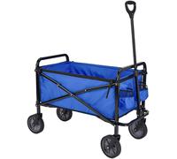 Chariot de jardin pliable Amazon Basics, pliable, avec couvercle, pour une utilisation en extérieur, couleur bleue