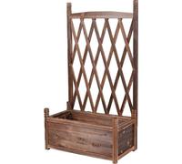 Chariot de jardin - Potager surélevé - Bois - Avec treillis - Potager pour la récolte de légumes - Support pour pergola d'extérieur - Intérieur - 64 x 36,5 x 11,5 cm.