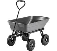 Chariot de jardin SucceBuy avec fonction basculante, capacité de charge de 272 kg, chariot de transport pivotant à 270° en plastique et acier avec pneus de 10 pouces, idéal pour le jardinage, la pelou