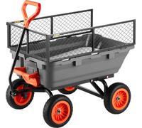 Chariot de jardin SucceBuy avec fonction basculante, capacité de charge de 362 kg, chariot de transport robuste en plastique et acier avec fonction de rotation à 270°, pneus en caoutchouc de 10 pouces