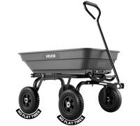 Chariot de jardin VEVOR avec fonction basculante, chariot à main pouvant supporter une charge de 181 kg, chariot de transport pivotant à 270° pour le jardinage, en plastique et acier, avec roues en pl