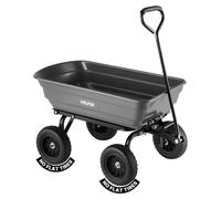 Chariot de jardin VEVOR avec fonction basculante, chariot à main pouvant supporter une charge de 272 kg, chariot de transport pivotant à 270° pour le jardinage, en plastique et acier, avec pneus en pl