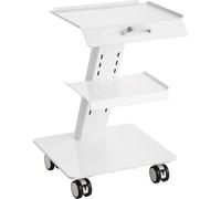 Chariot de laboratoire Deluxe - Chariot mobile en métal à 3 couches avec roues pivotantes - Chariot de service pour laboratoire, clinique et salon de beauté - Capacité de charge de 100 kg